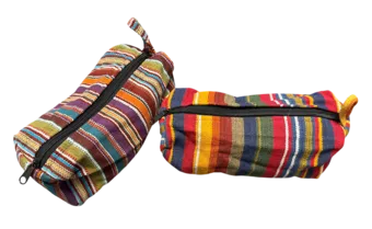 Bolsas de algodón a rayas de la India – Paquete de 6 colores surtidos