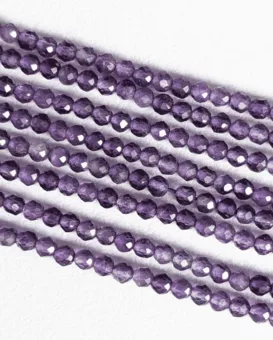 Hilo de Perlas Facetadas de Amatista AA 3mm