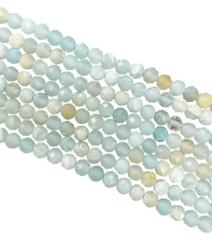 Hilo de Perlas Facetadas de Amazonita AA 3mm