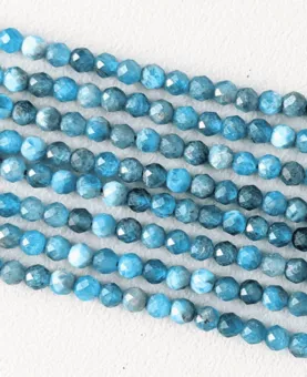 Hilo de Perlas Facetadas de Apatita Azul AA 3-4mm