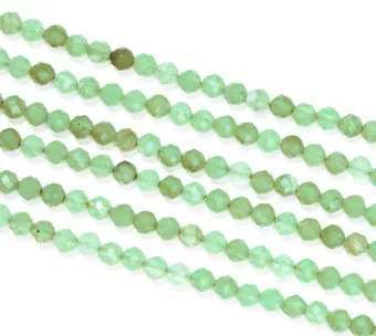Hilo de Perlas Facetadas de Aventurina Verde A 3mm