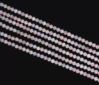 Berilos de aguamarina y morganita facetada A cuentas de 3 mm en alambre de 40 cm