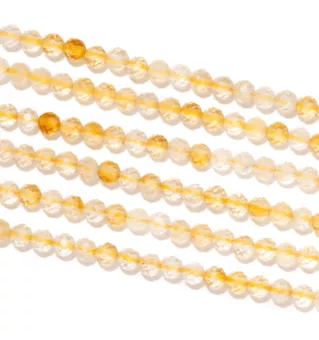 Hilo de Perlas Facetadas de Citrino Natural A 3mm