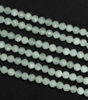 Hilo de Perlas Redondas Facetadas Jade de China A 3 mm