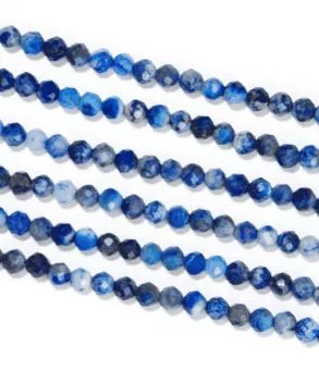 Hilo de Perlas Redondas Facetadas de Lapislázuli A 3 mm