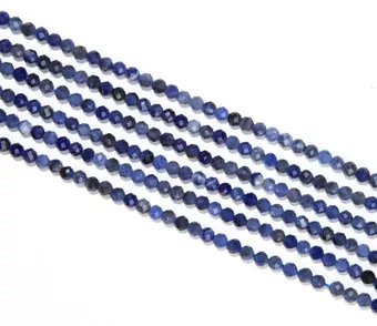 Sodalita facetada AA cuentas de 3 mm en alambre de 40 cm