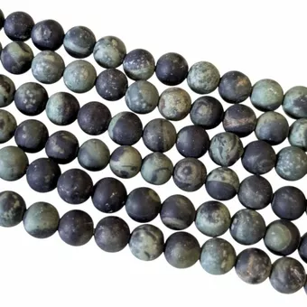 Cuentas de jaspe kambaba mate de 4 mm en hilo de 40 cm