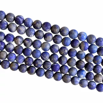 Cuentas de lapislázuli mate de 4 mm en hilo de 40 cm