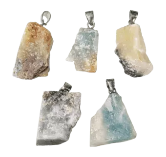 Colgante de Piedra Amazonita Cruda Multicolor AB x 5