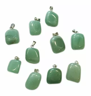 Colgante Piedra Laminada Aventurina Verde x 10