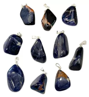 Colgante de piedra pulida de sodalita x10