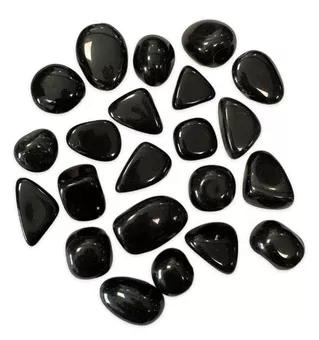 Piedras pulidas de obsidiana negra AB, 250 g