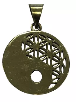 Colgante de latón flor de la vida ying yang 2.5cm