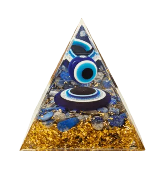 Pirámide de orgonita con ojo malvado y lapislázuli