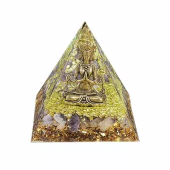 Pirámide de orgonita Shiva + Amatista