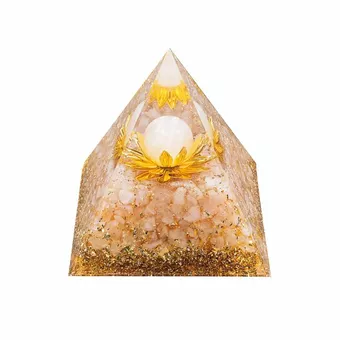 Pirámide de Orgonita Cuarzo Rosa Loto 8cm