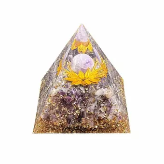 Pirámide de Orgonita Amatista Loto 8cm