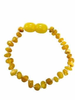 Pulsera de bebé de ámbar báltico lechoso (atornillable)