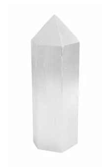 Torre Hexagonal de Selenita 12cm 350g