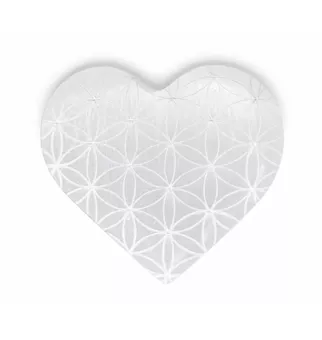 Corazón de Selenita Flor de la Vida 6.5cm 110g