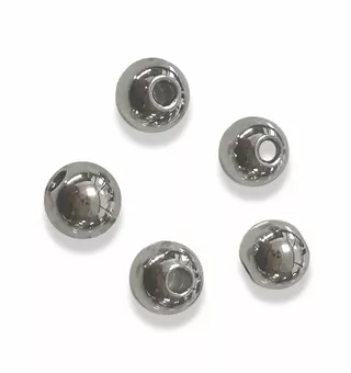 Cuentas espaciadoras de bolas de acero inoxidable plateadas 6 mm x 100