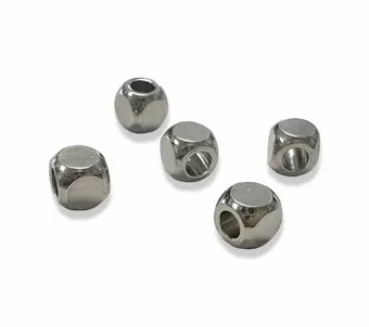 Separadores Cubo Redondeado de Acero Inoxidable Plateado 4mm x100