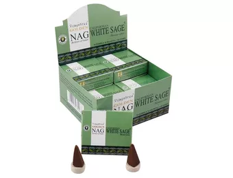 Incienso Vijayshree Golden Nag Salvia Blanca en Conos