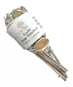 Antorcha Salvia Blanca con Citrino 25-30g 11cm