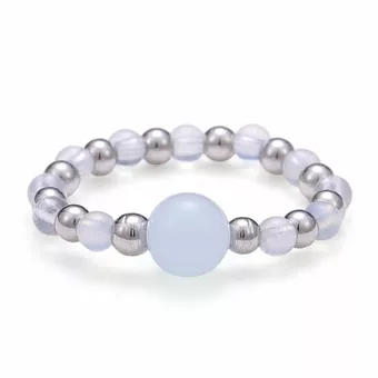 Anillo de plata con perlas y aguamarina