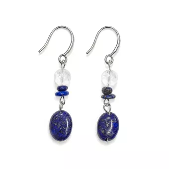Pendientes – Cristal de Roca y Lapislázuli