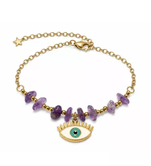 Pulsera de Protección de Amatista AA – Mal de Ojo
