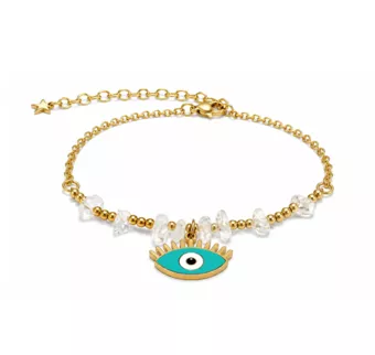 Pulsera de Protección de Cristal de Roca A – Mal de Ojo