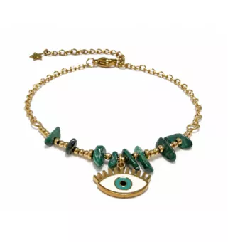 Pulsera de Protección de Malaquita A – Mal de Ojo
