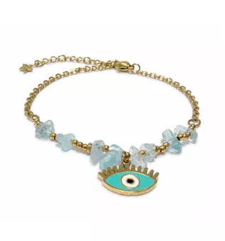 Pulsera de Protección de Aguamarina AA – Mal de Ojo
