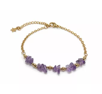 Pulsera Energía de Amatista A+ – Fragmentos de Piedra