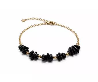 Pulsera Energía de Turmalina Negra A – Fragmentos de Piedra