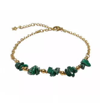 Pulsera Energía de Malaquita A – Fragmentos de Piedra