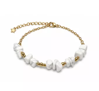 Pulsera Energía de Howlita A – Fragmentos de Piedra