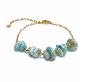 Pulsera Energía de Larimar A – Fragmentos de Piedra
