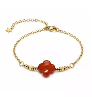 Pulsera de la Suerte de Cornalina A – Trébol