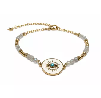 Pulsera de Protección de Labradorita AA – Ojo Protector