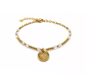 Pulsera protectora de piedra lunar blanca AA – Protección ocular