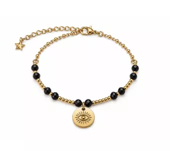 Pulsera de Protección de Espinela Negra A – Ojo Protector