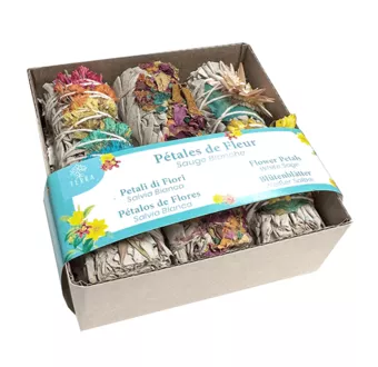 Set Pétalos de Flores y Salvia Blanca Bundle 25-30gr 10cm