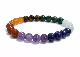 Pulsera de piedra de los 7 chakras A+ con cuentas de 8 mm