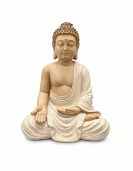 Estatua de Buda Varada Beige de Resina 29 cm