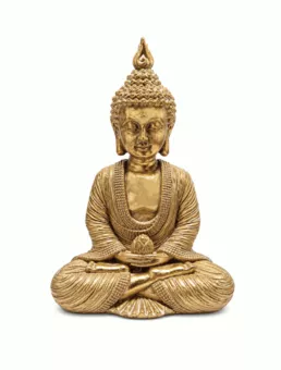 Estatua de Buda Meditación Dorada en Resina 15 cm