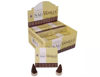 Incienso Vijayshree Golden Nag Vainilla en Conos