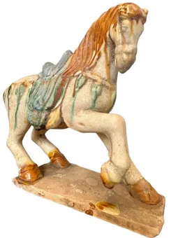 Caballo de colores en terracota Al. 18 cm