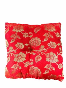 Cojín cuadrado rojo para cuenco tibetano 15 cm
